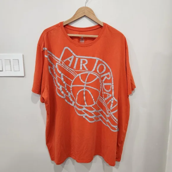Nike Air Jordan Wingspan T-Shirt Logo Retro Wing Orange RARE TEE Jumbo Size 4XL - Picture 1 of 7